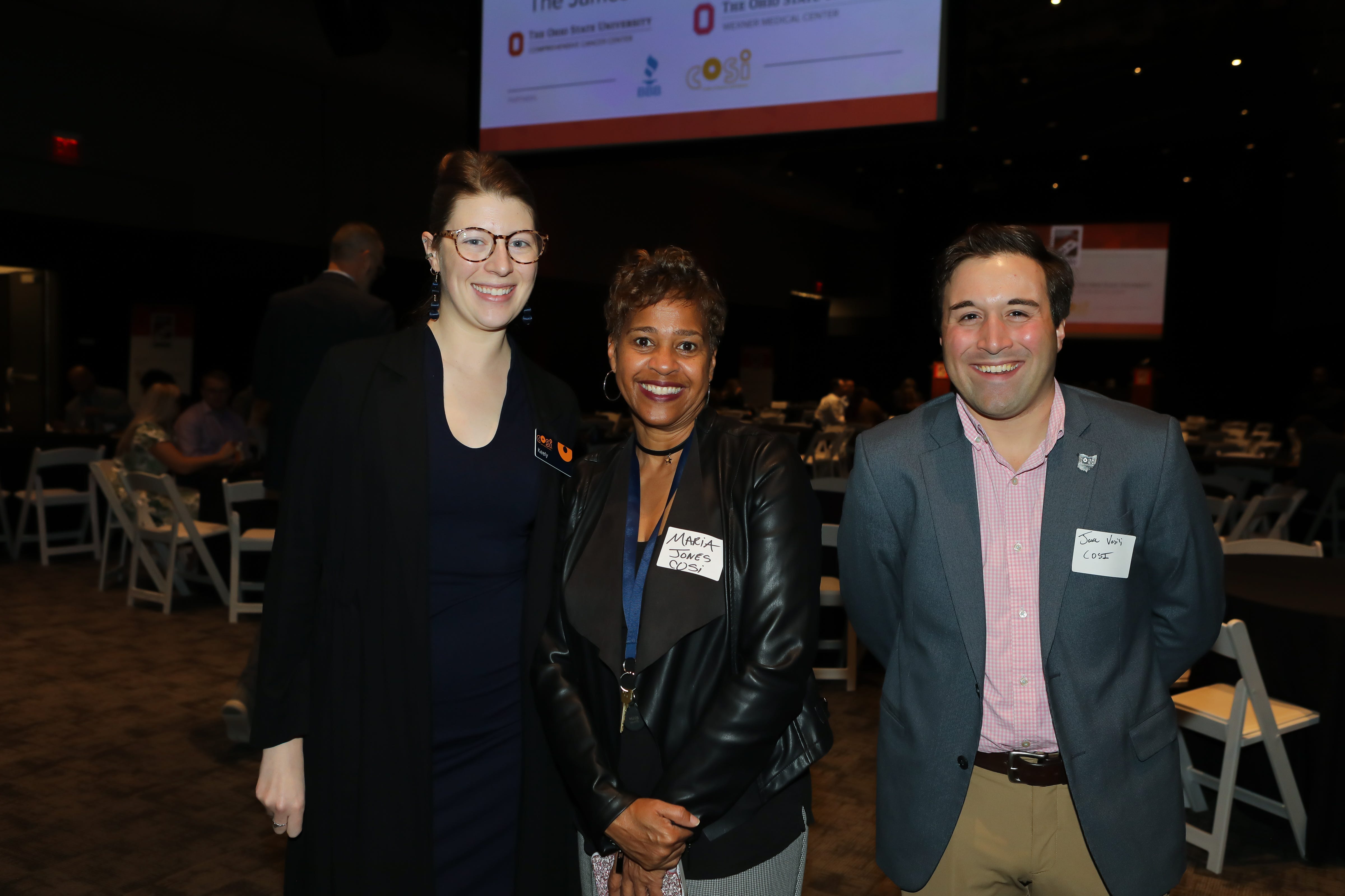Keely Buckley, Maria Jones and Jake Vasilj at Columbus CEO’s 16th annual Best of Business awards, held Oct. 19, 2023, at COSI.