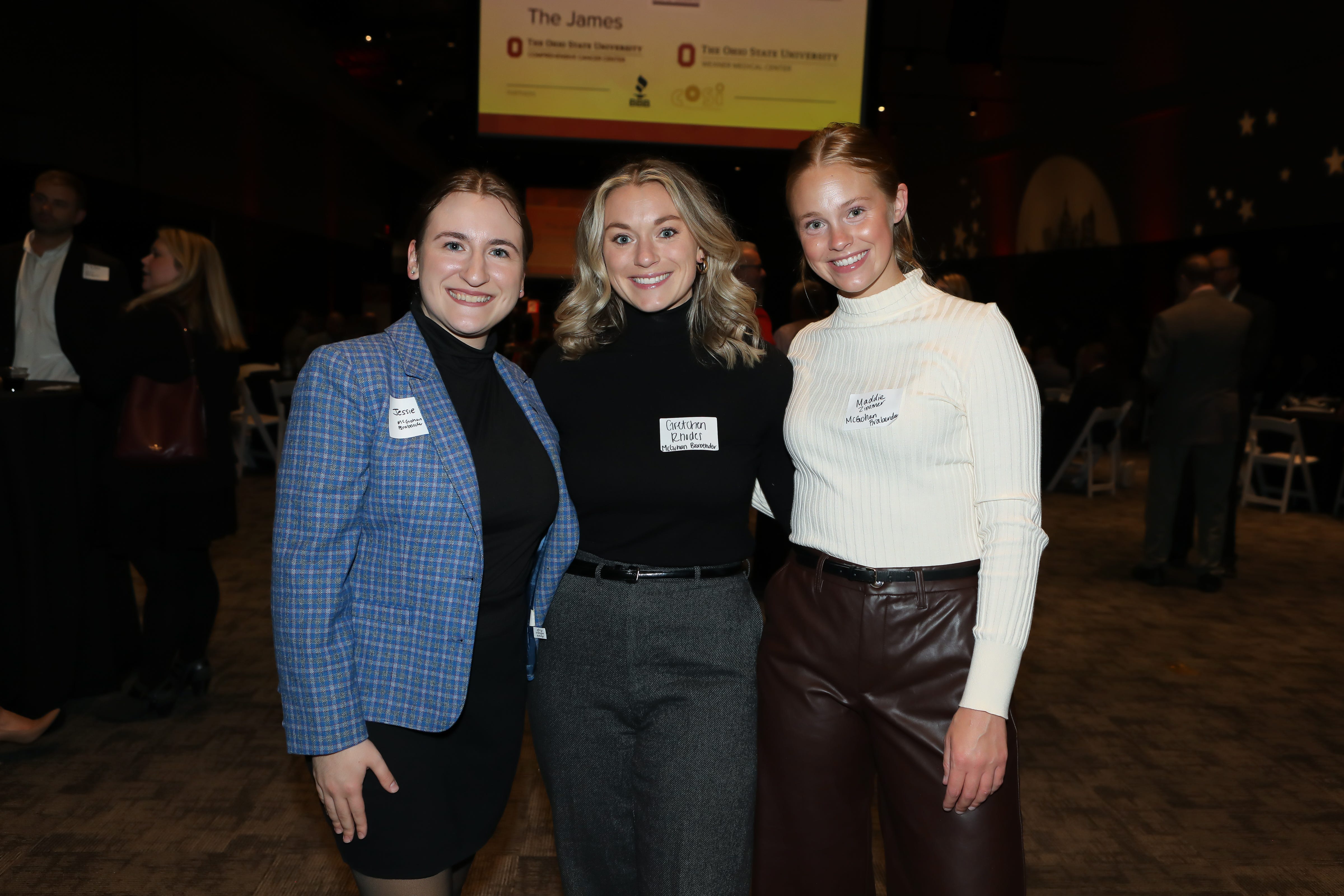 Jessie Strait, Gretchen Rhodes, Maddie Zimmer at Columbus CEO’s 16th annual Best of Business awards, held Oct. 19, 2023, at COSI.