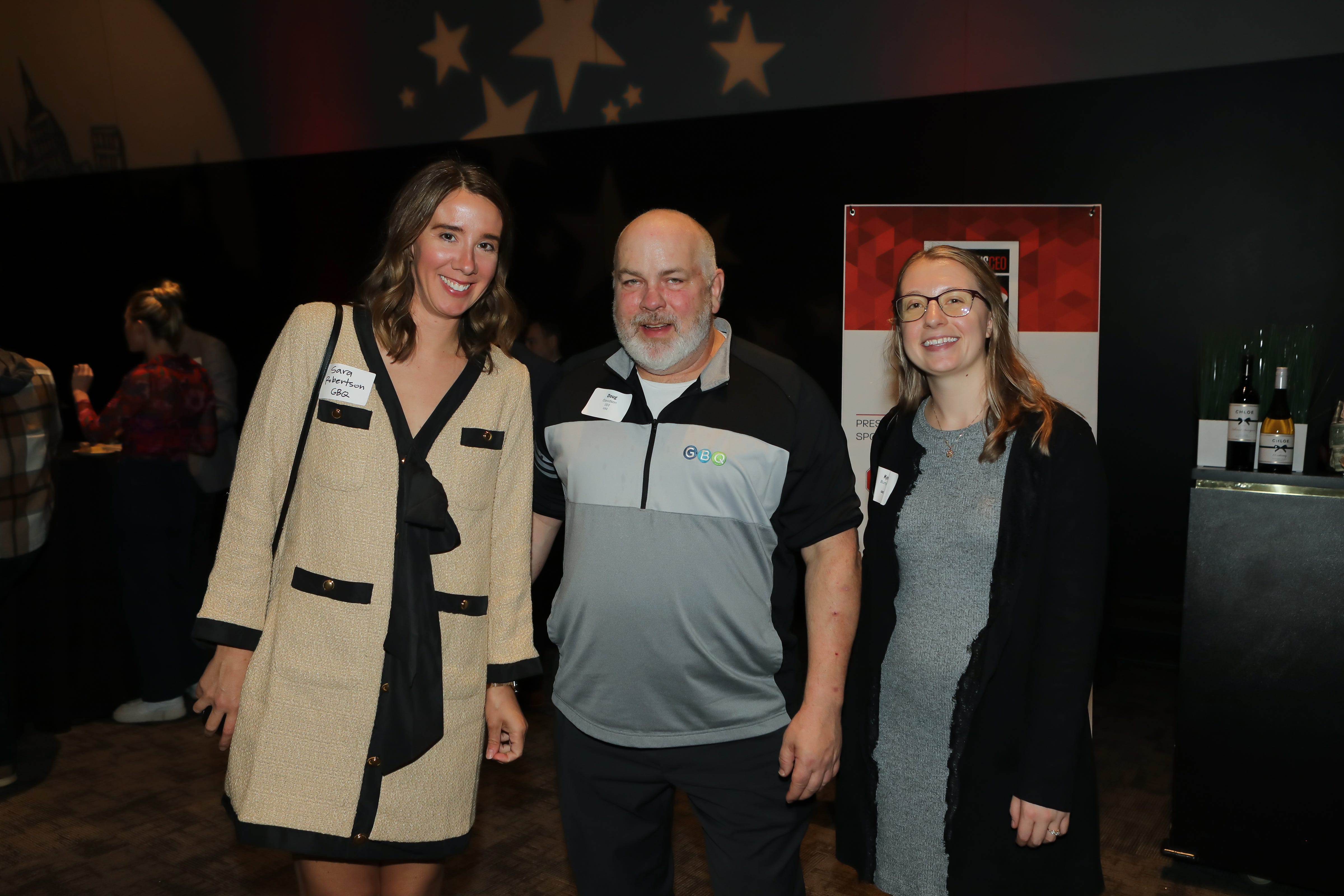 Sara Robertson, Doug Davidson and Kyrie Bumpus at Columbus CEO’s 16th annual Best of Business awards, held Oct. 19, 2023, at COSI.