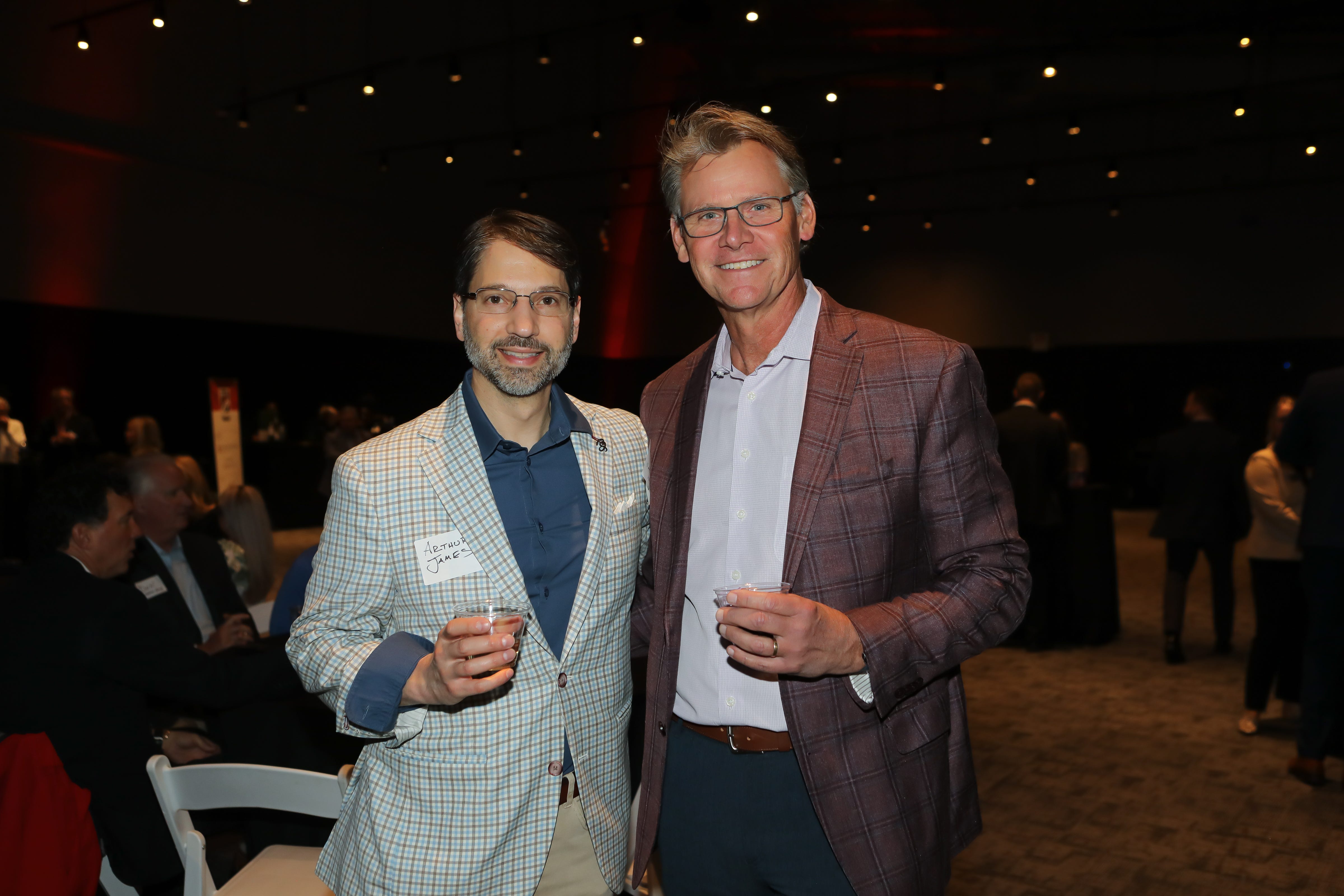 Arthur James and Greg Overmyer at Columbus CEO’s 16th annual Best of Business awards, held Oct. 19, 2023, at COSI.